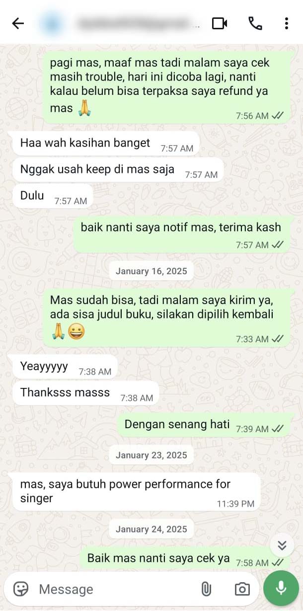 Pelanggan meminta pesanan di-keep untuk dicek lagi kemudian
